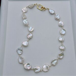 X801 Handmade High Quality Flower Petal Freshwater Baroque Pearl Necklace